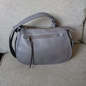 Ted Baker London gray Heather curved leather shoulders bag